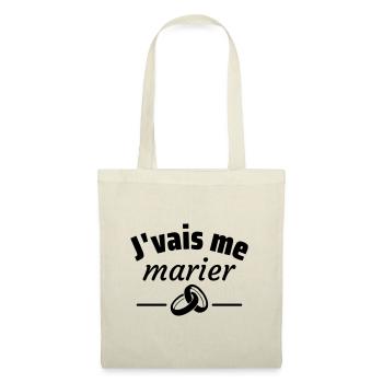 j vais me marier,cadeau,EVJF,EVG,mariage - Sac en tissu - nature - Devant
