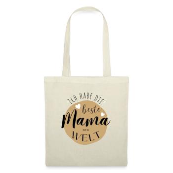 BESTE MAMA - Baby Geschenkidee Muttertag - Stoffbeutel - Natur - Vorne