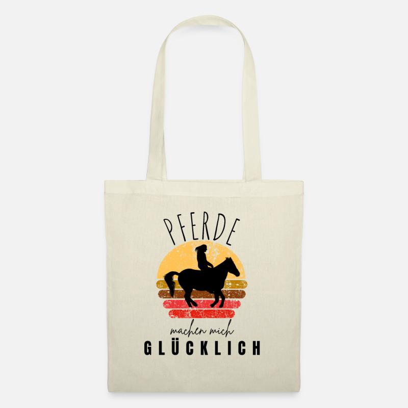 PFERDE machen mich glücklich Reiten Pferde - Stoffbeutel - Natur