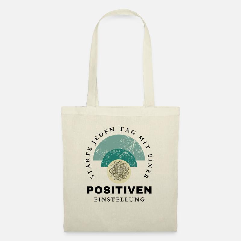 POSITIVE EINSTELLUNG MINDSET Motivation - Stoffbeutel - Natur
