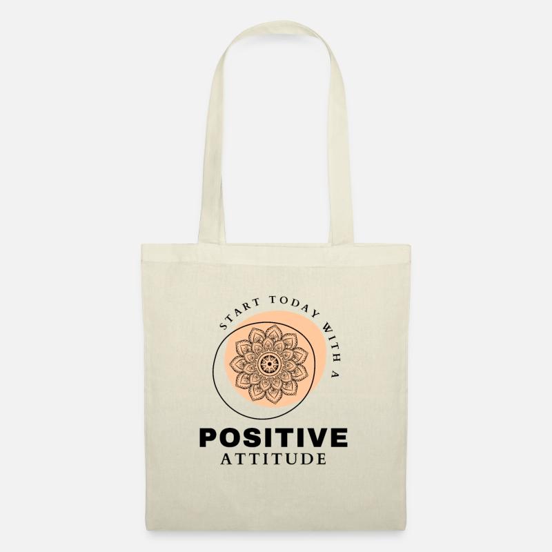 POSITIVE EINSTELLUNG MINDSET Motivation - Stoffbeutel - Natur