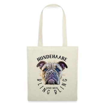 HUNDEHAARE sind mein BLING BLING - Hund Hunde - Stoffbeutel - Natur - Vorne