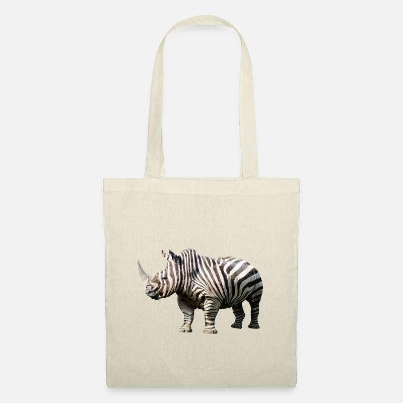 Nashorn Zebra Tier - Stoffbeutel - Natur