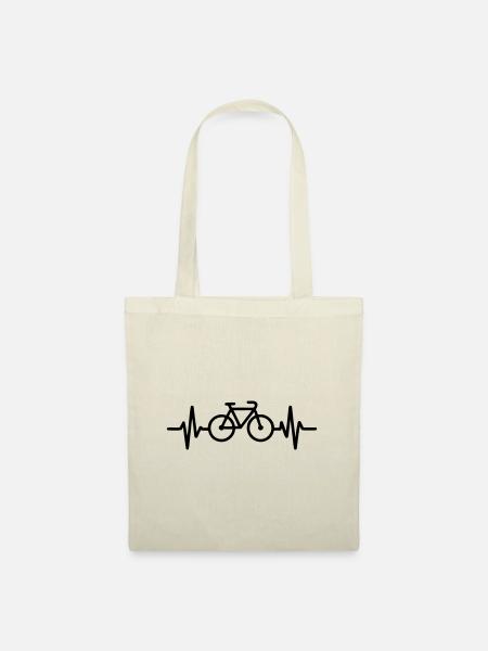 Fahrrad Herzschlag - Stoffbeutel - Natur