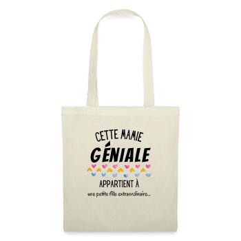 Cadeau Mamie géniale et petite fille - Grand-mère - Sac en tissu - nature - Devant