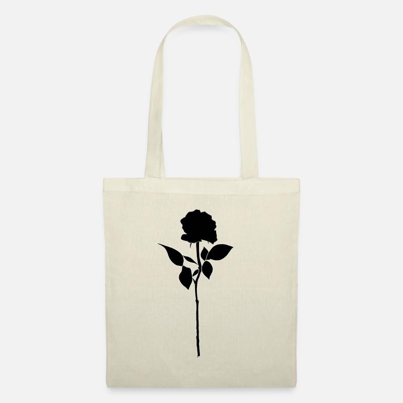 Schwarze Rose - Stoffbeutel - Natur