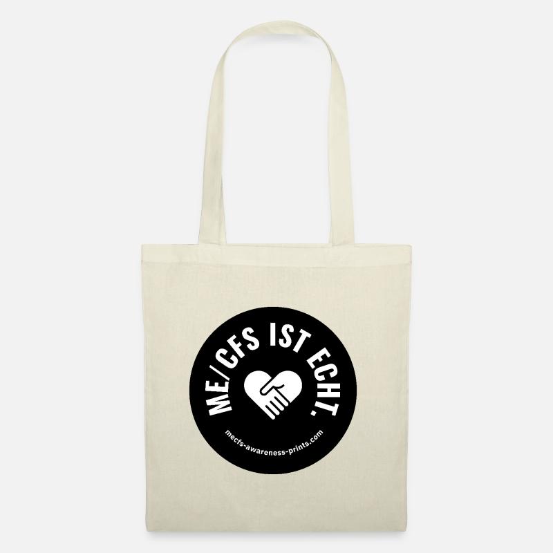 ME/CFS IST ECHT 🖤 rund - schwarz - Stoffbeutel - Natur