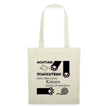 Schüchtern, aber über meine Katzen...! - Stoffbeutel - Natur - Vorne