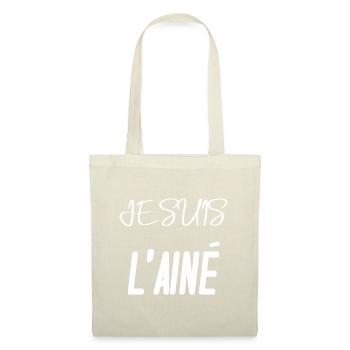 Je suis l'ainé plus vieux enfant fratrie tshirt - Sac en tissu - nature - Devant