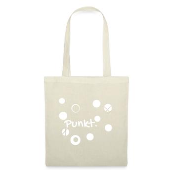 Weiße Punkte, white Dots - Stoffbeutel - Natur - Vorne