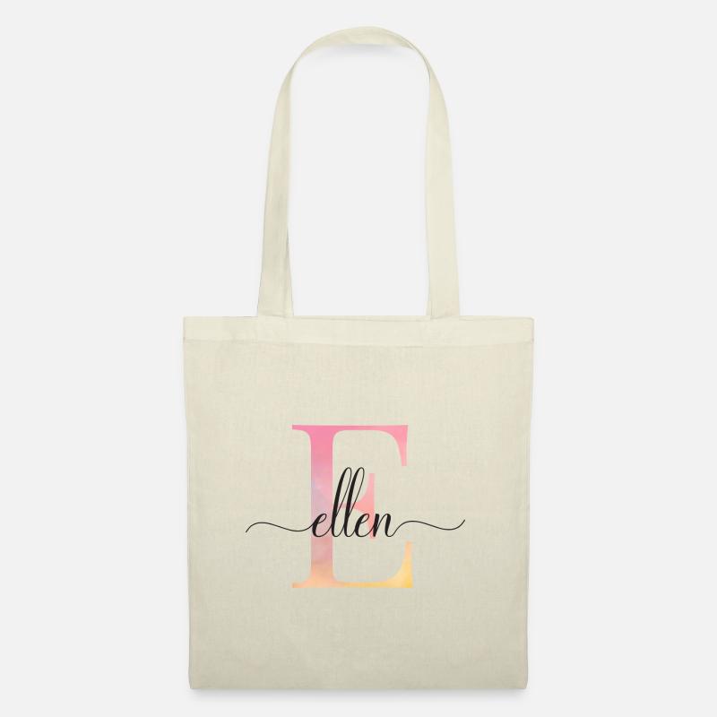 E| Monogramm | Name | Ellen |Watercolor - Stoffbeutel - Natur