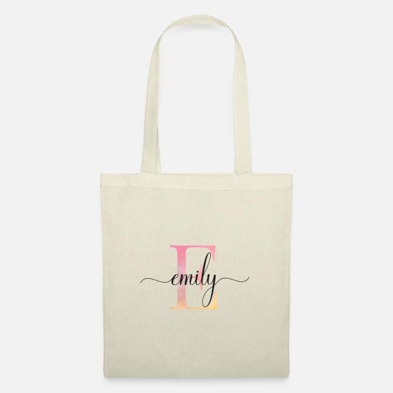 E| Monogramm | Name | Emily |Watercolor - Stoffbeutel - Natur