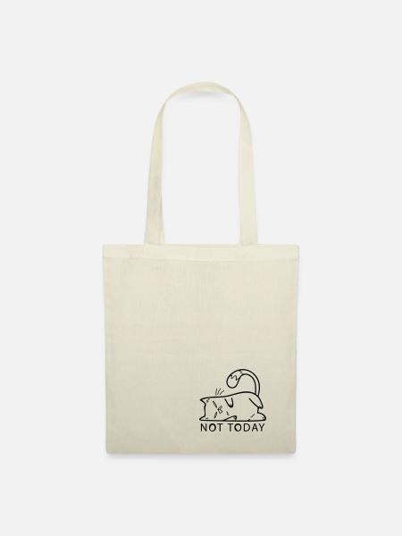 Katze Not Today Nein faul Cat Katzenliebe No - Stoffbeutel - Natur