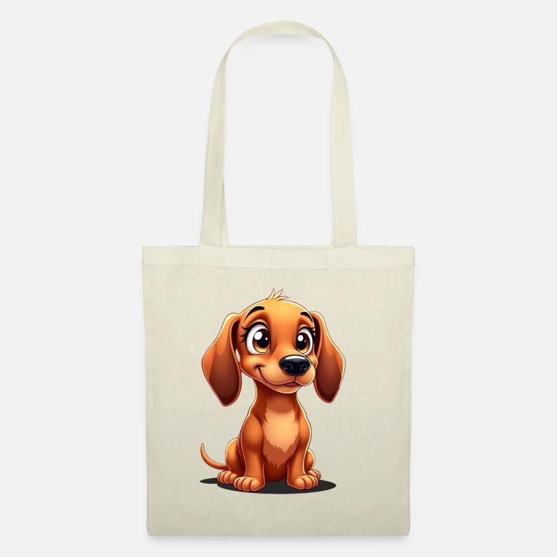 Süßer Dackel - Drolliger Dachshund - Stoffbeutel - Natur