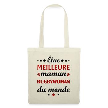 Élue meilleure maman rugbywoman, fête des mères - Sac en tissu - nature - Devant