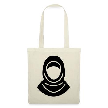 Hijab Kopftuch Muslimische Frau - Stoffbeutel - Natur - Vorne