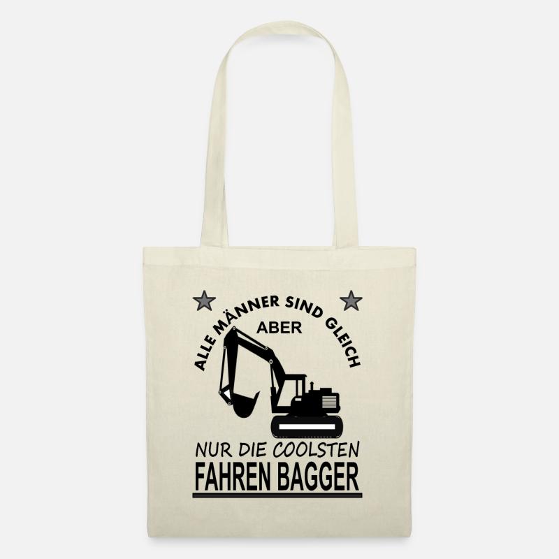 Baggerfahrer Bagger fahren Bagger Spruch Geschenk - Stoffbeutel - Natur
