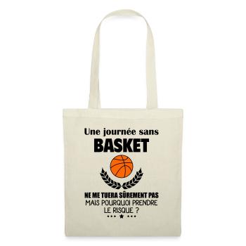 Une journée sans basket, basketteur, noël - Sac en tissu - nature - Devant