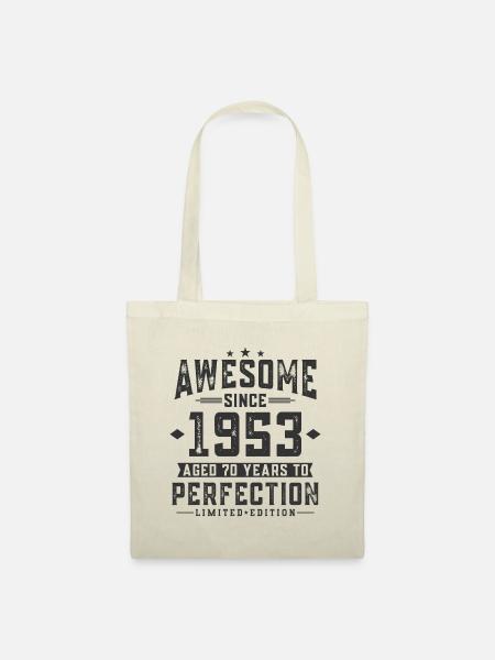 1953 Jahrgang Vintage 70. Geburtstag Geschenk - Stoffbeutel - Natur