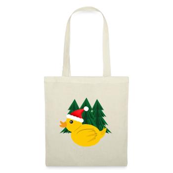 Ente mit Weihnachtsmütze im Wald. - Stoffbeutel - Natur - Vorne