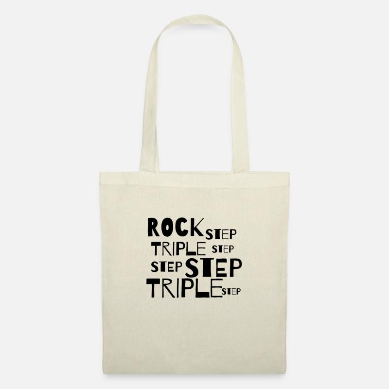 Lindy Hop dance move Rock Step Triple Step black - Stoffbeutel - Natur