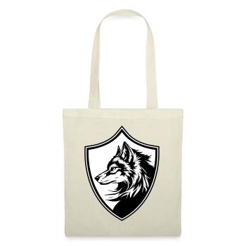 Wolf Wappen Silhouette - Stoffbeutel - Natur - Vorne