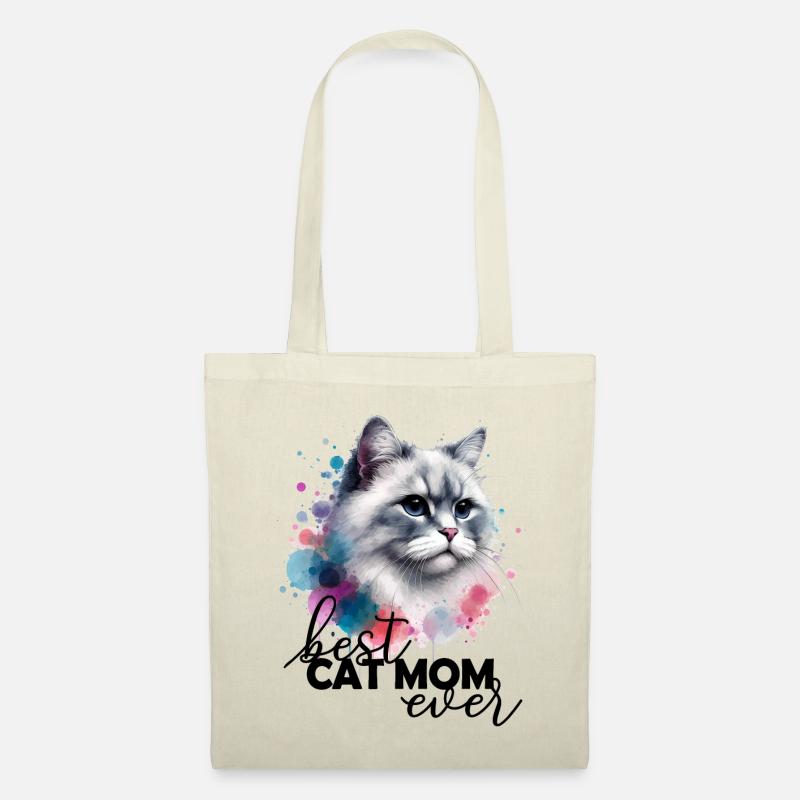 Best Cat Mom Ever Spruch - Stoffbeutel - Natur
