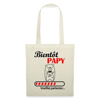 Bientôt Papy, futur grand-père, annonce grossesse - Sac en tissu - nature - Devant