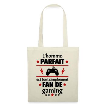 Homme parfait est fan de gaming, cadeau de noël - Sac en tissu - nature - Devant