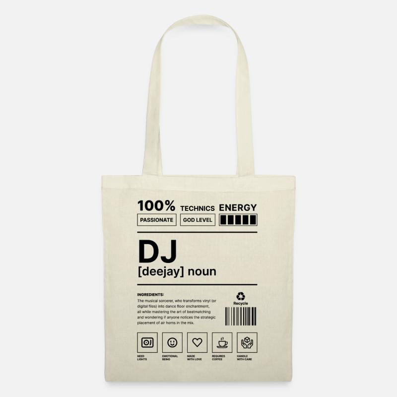 DJ Vibes Black - Stoffbeutel - Natur