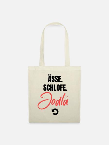 Essen, schlafen, jodeln, repeat! - Stoffbeutel - Natur