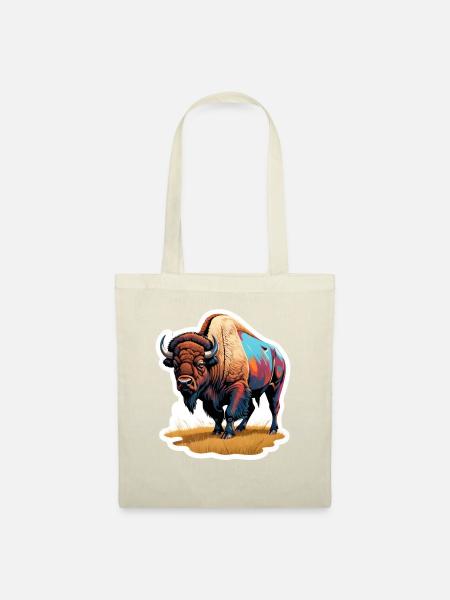 großer Bison - Stoffbeutel - Natur