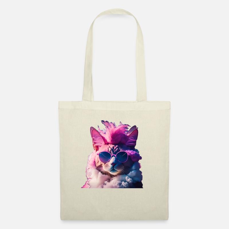 Colorful cat with mohawk gift idea - Tote Bag - nature