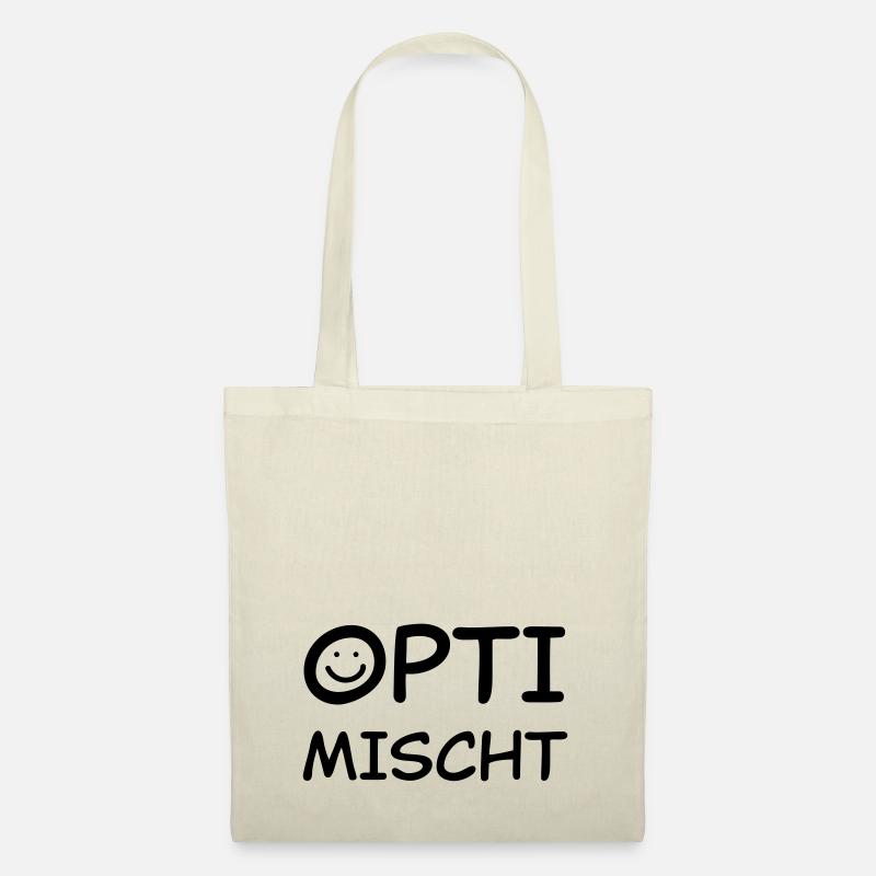 Optimischt | Schweizer Mundart cool lustig Spruch - Stoffbeutel - Natur
