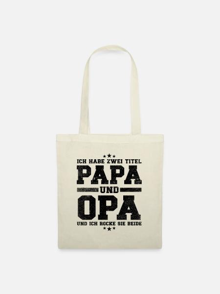 Papa und Opa Titel - Stoffbeutel - Natur