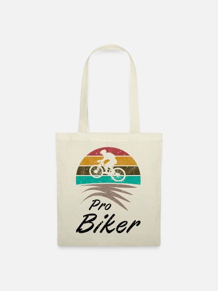 Profi Montainbiker Retro Fahrrad Geschenk - Stoffbeutel - Natur