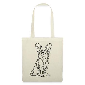Papillon Dog - Line Art Design - Tote Bag - nature - Front