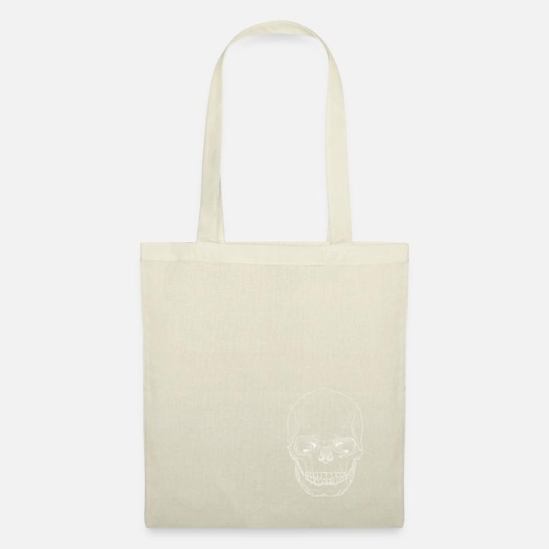 SkullSketchWhite - Stoffbeutel - Natur
