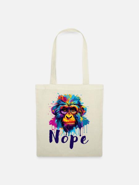 Affe - Nope - Nein - Ist mir egal - Stoffbeutel - Natur