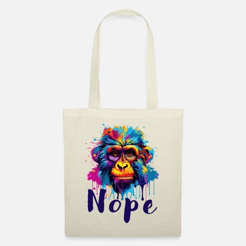Affe - Nope - Nein - Ist mir egal - Stoffbeutel - Natur