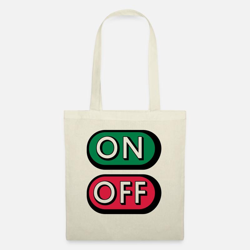 On Off Buttons - Stoffbeutel - Natur