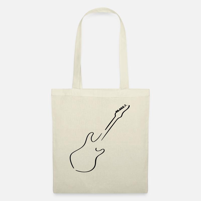 E-Gitarre Line Art - Minimalistisch - Stoffbeutel - Natur