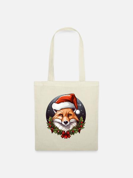 Fuchs Weihnachten - Stoffbeutel - Natur