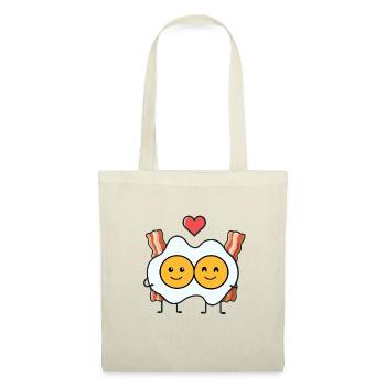 Fried eggs in love with bacon - couple with heart - Tote Bag - nature - Front