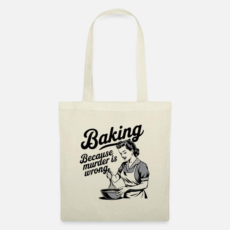 Baking - Because murder is wrong - Stoffbeutel - Natur