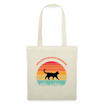Life is better with cats whiskers vintage - Tote Bag - nature - Front