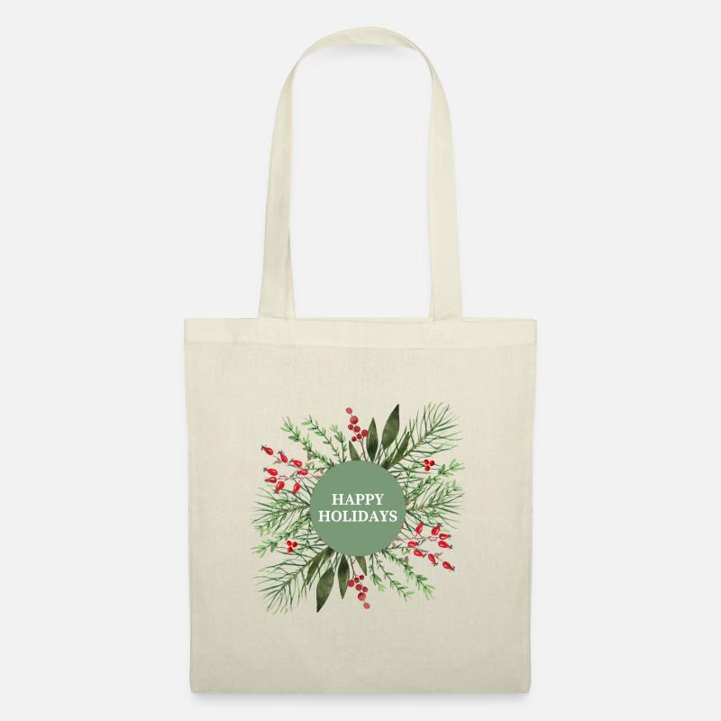 Happy Holidays - Stoffbeutel - Natur