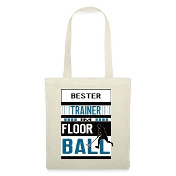 Floorball Trainer bester Floorballtrainer Hockey - Stoffbeutel - Natur - Vorne