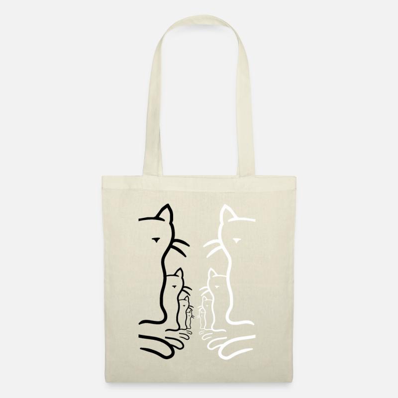 Retro Katzen Katze Vintage 80er 90er - Stoffbeutel - Natur