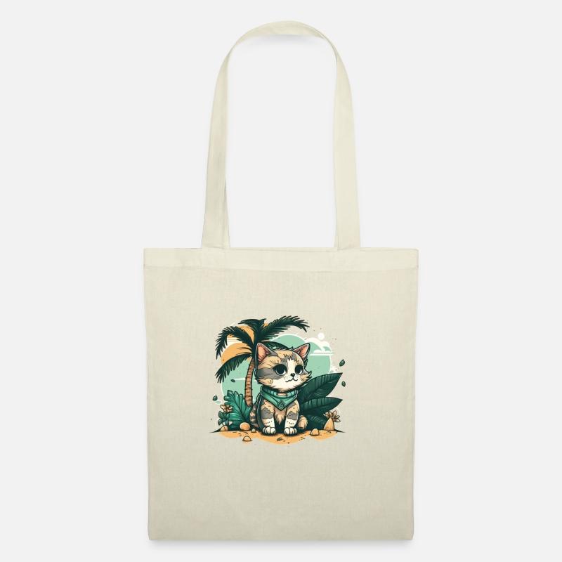 Cute Cat Tropical 3 - Stoffbeutel - Natur